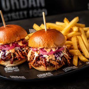 Pulled Pork Sliders + Fries